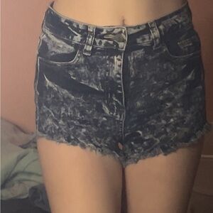 Denim Acid Wash Women Shorts